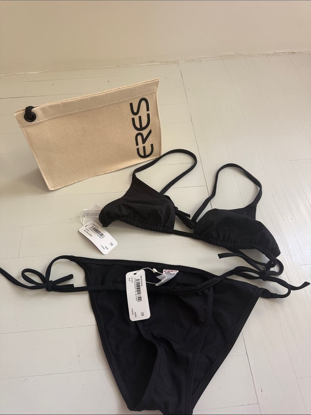 BNWT ERES Mouna Malou Black Bikini Set FR 38